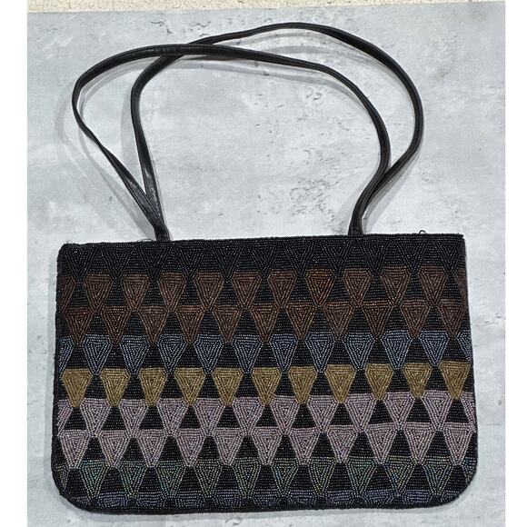 Another Y & S Original Handbags - Vinatge "Another Y & S Original" Geometric Beaded Clutch with Straps